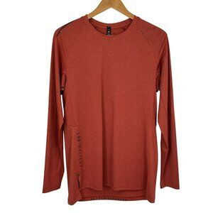 Textured Training Long Sleeve Shirt Heathered Aztec Brick Mens Size Small S